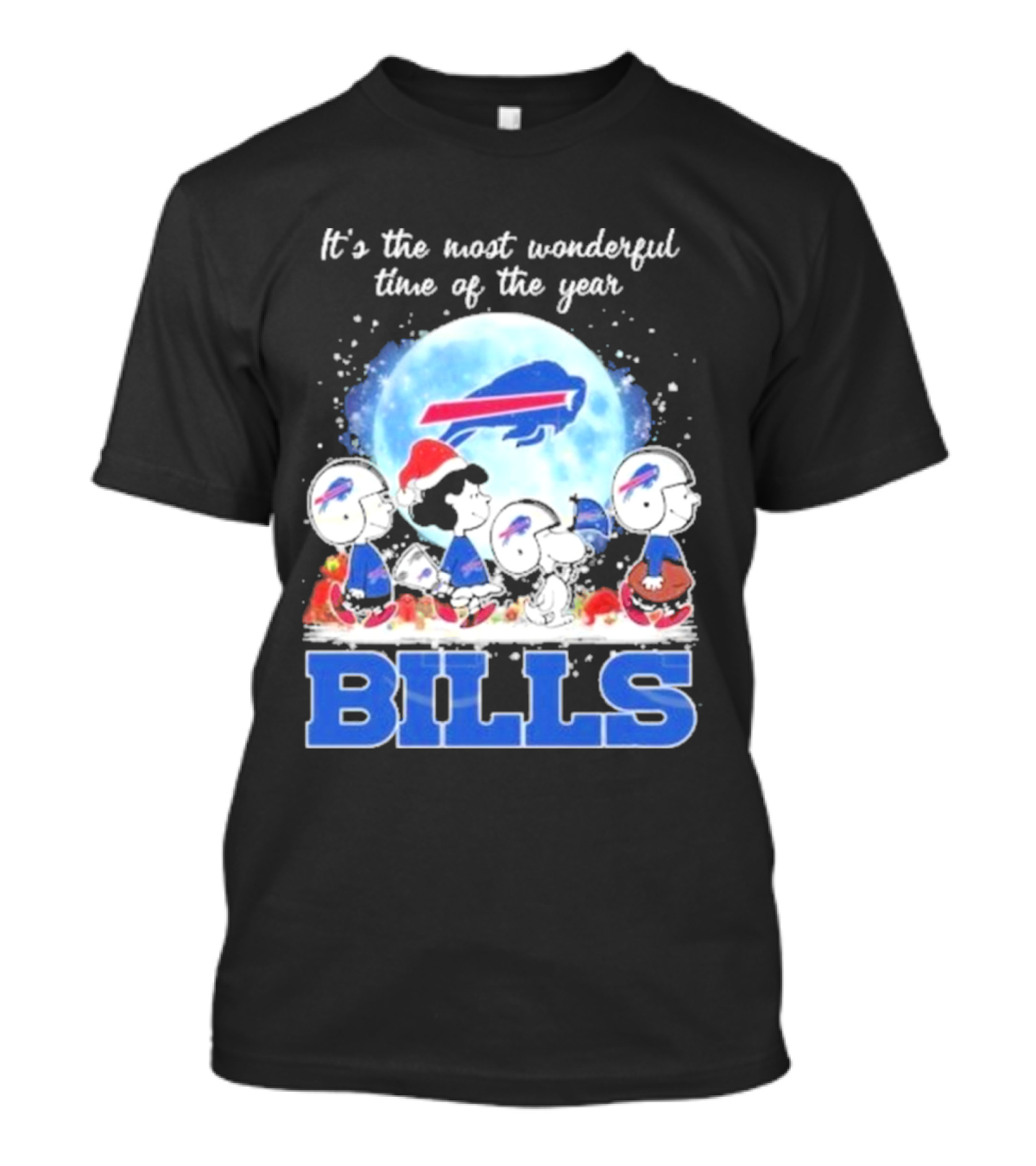 It's The Most Wonderful Time Of The Year Buffalo Bills Peanuts Football Holiday T-Shirt