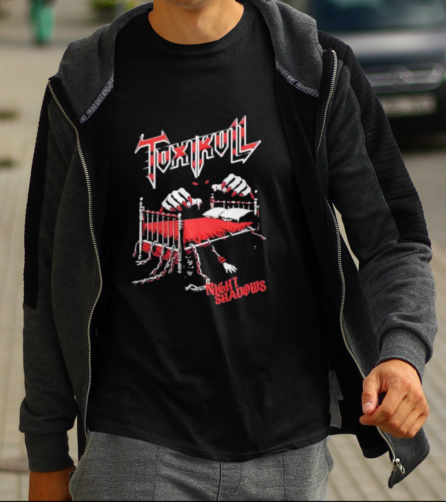 Toxikull Night Shadows Ghostly Red Chains And Claws T-Shirt