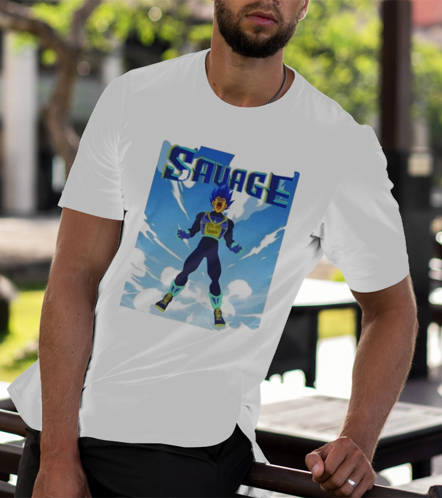 Vegeta Blue Saiyan Savage Super Warrior Transformation Scene T-Shirt