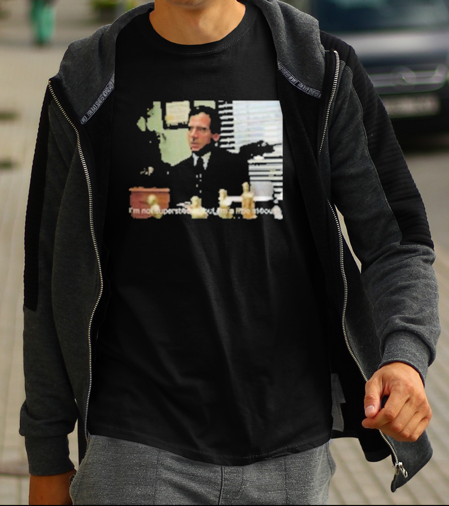 Michael Scott Office Humor I'm Not Superstitious But I'm A Little Stitious T-Shirt