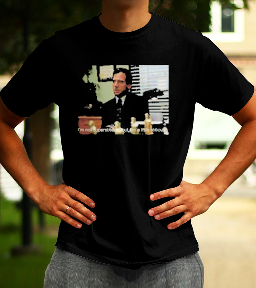 Michael Scott Office Humor I'm Not Superstitious But I'm A Little Stitious T-Shirt