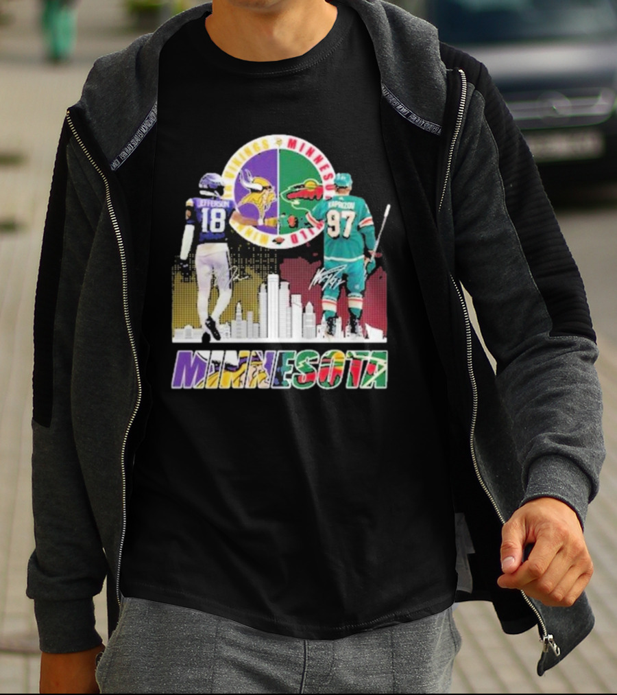 Minnesota Vikings Justin Jefferson Minnesota Wild Kirill Kaprizov Minnesota Proud T-Shirt