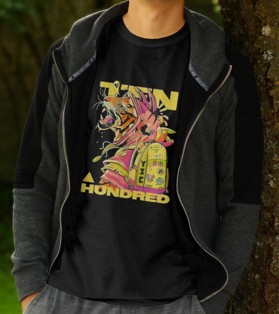 TENHUNDRED Tiger Backpack Wear Your Mask HUNDRED T-Shirt