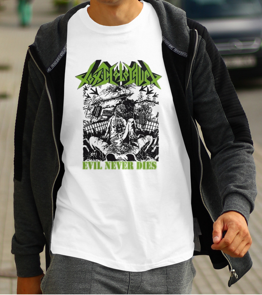 Toxic Holocaust Evil Never Dies Monster Earth Apocalypse Print T-Shirt