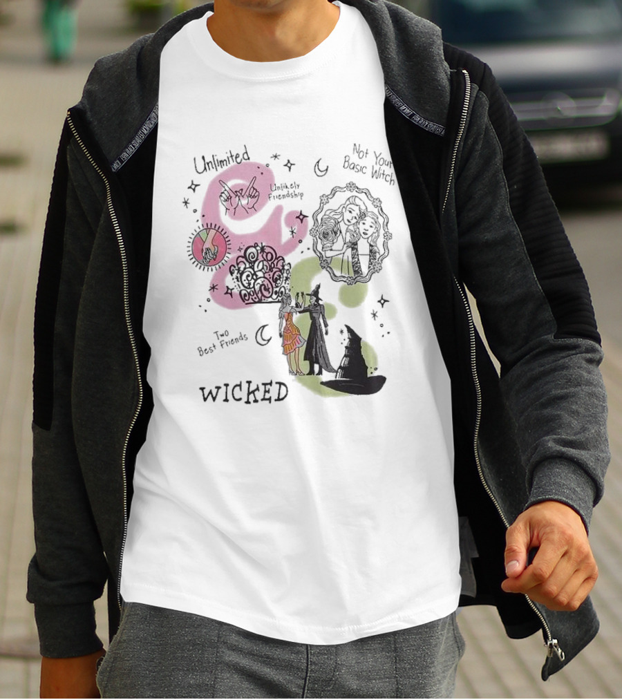 Unlimited Not Your Basic Witch Two Best Friends Wicked Unlikely Friendship T-Shirt