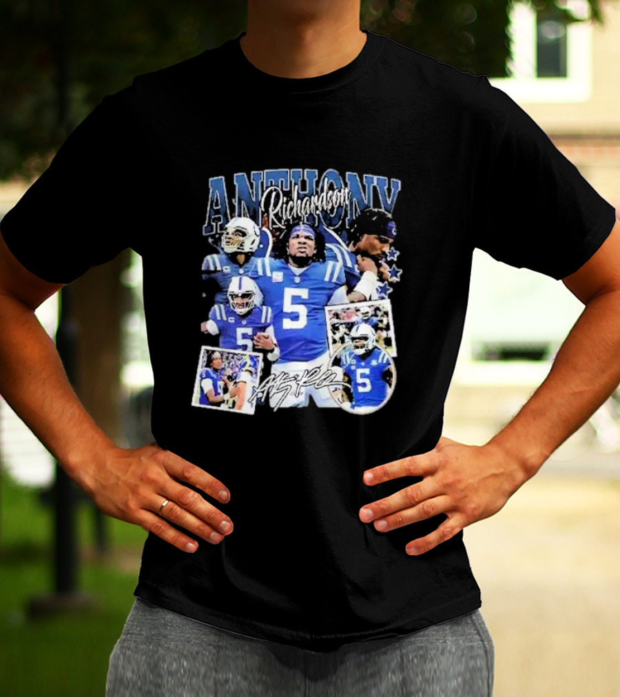 Anthony Richardson Indianapolis Colts Quarterback Number 5 Football Collage T-Shirt