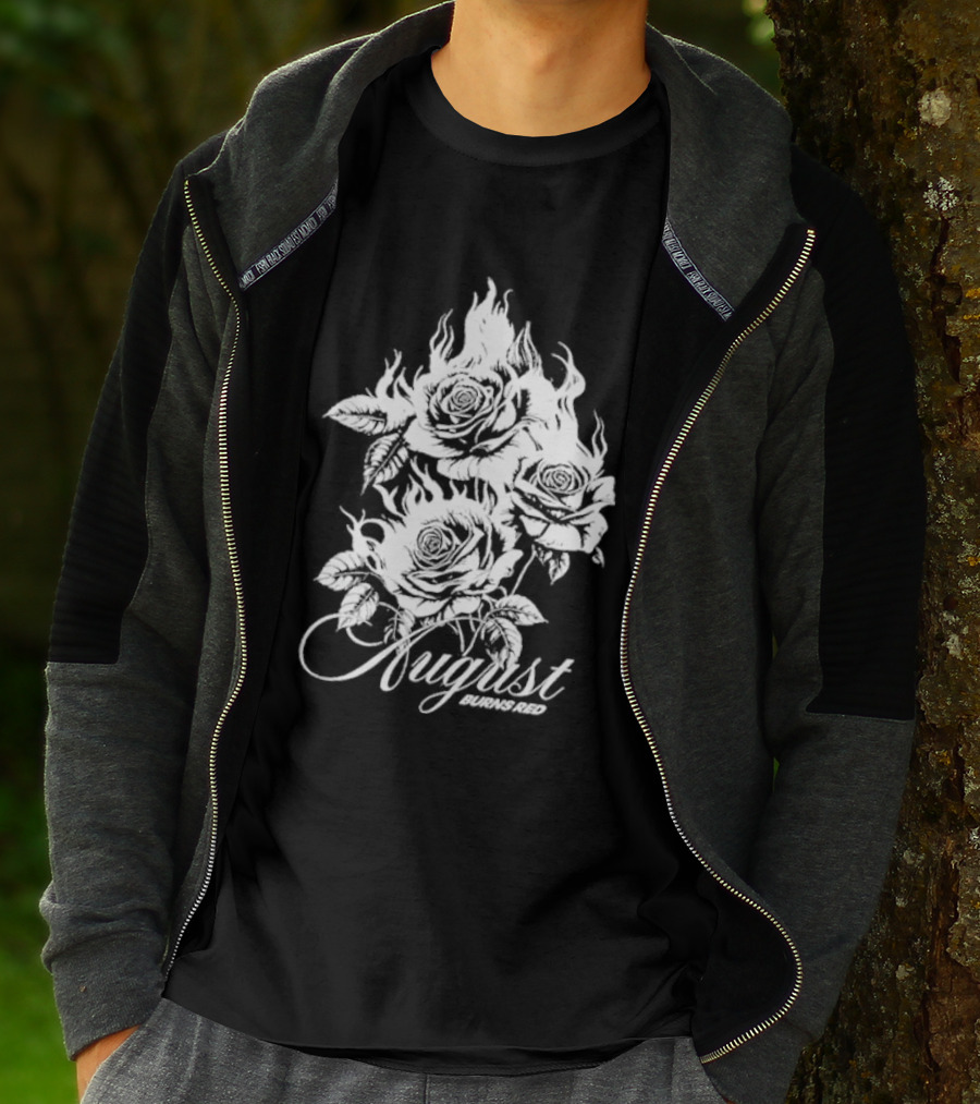 August Burns Red Burning Roses Fiery Floral T-Shirt