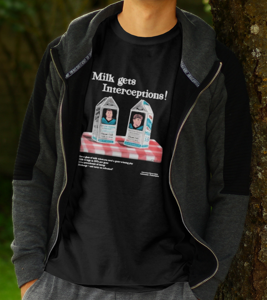Milk Gets Interceptions Football Game-Winning Play Energy Drink Philadelphia T-Shirt
