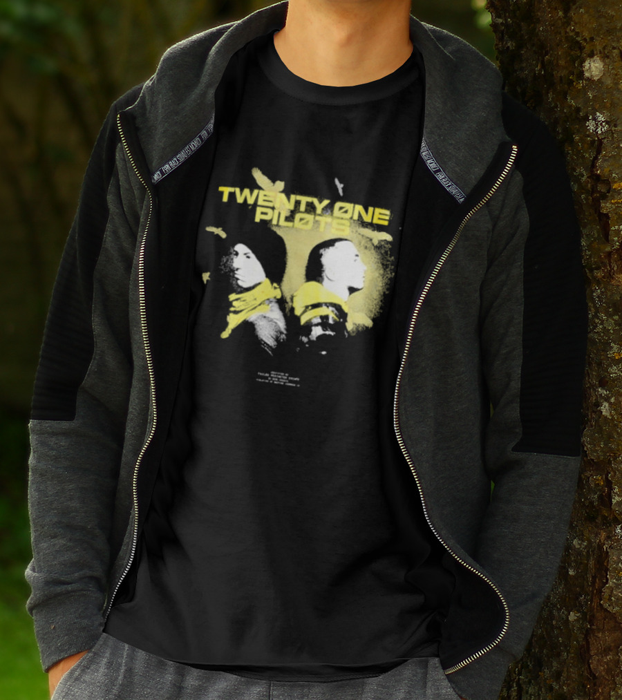 Twenty One Pilots Back 2 Back Eagle Silhouette Duo Yellow Accents T-Shirt