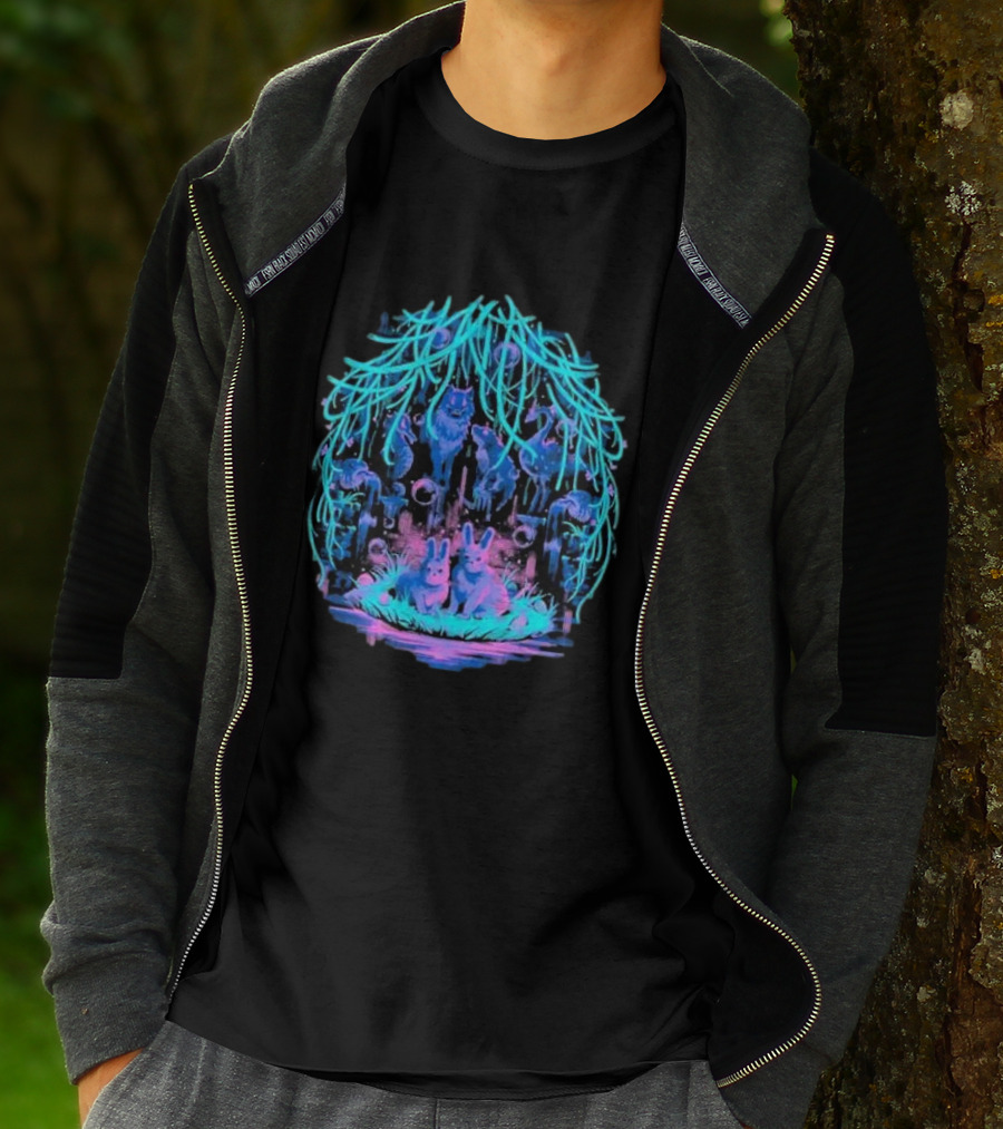 Animal Well Clandestine Creatures Glowing Forest Scene T-Shirt