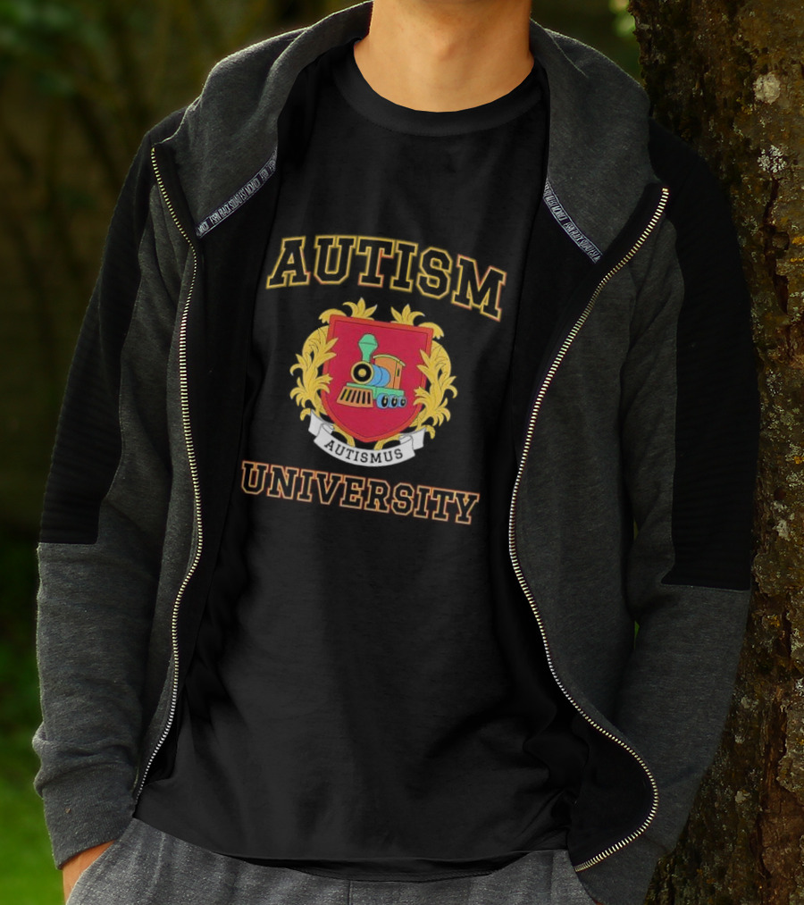 Autismus Autism University Train Emblem Crest T-Shirt