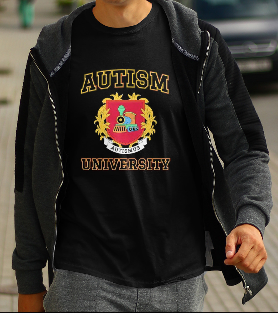 Autismus Autism University Train Emblem Crest T-Shirt