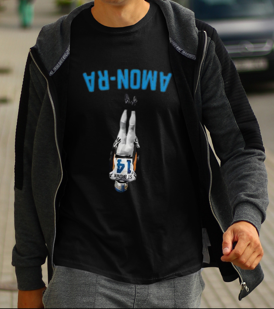 Amon-Ra St. Brown 14 Middle Finger T-Shirt