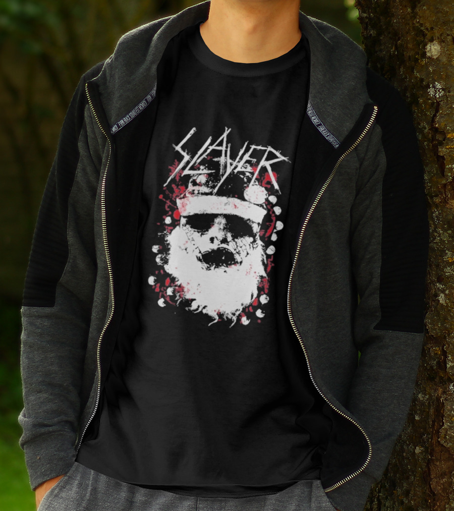 Slayer Dead Skin Santa Skull Iconic Holiday T-Shirt