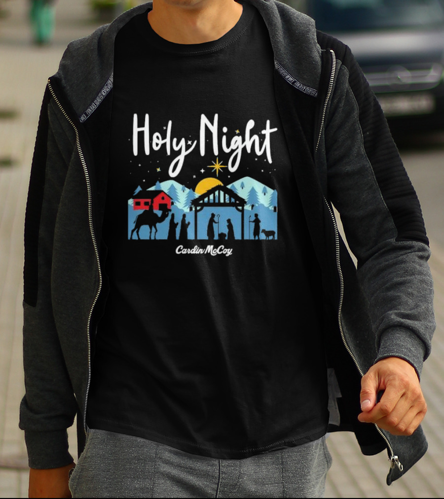 Holy Night Cardin McCoy Nativity Scene Christmas T-Shirt