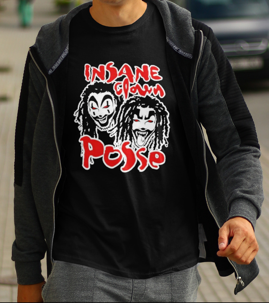 Insane Clown Posse Faces Red And White T-Shirt
