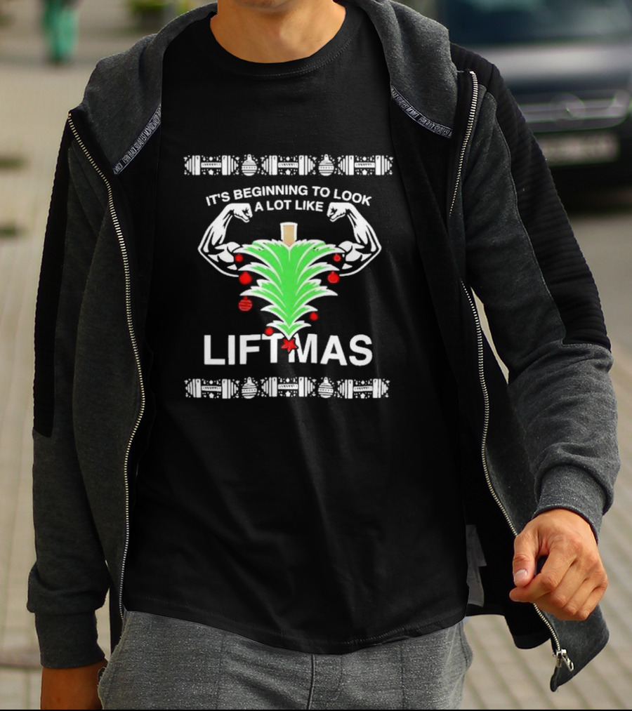 It's Beginning To Look A Lot Like Liftmas Xmas Ugly Bodybuilding Christmas Tree T-Shirt