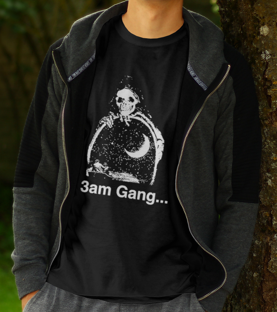 Sematary Grave Man 3 Am Gang Skeleton Moon Motif T-Shirt