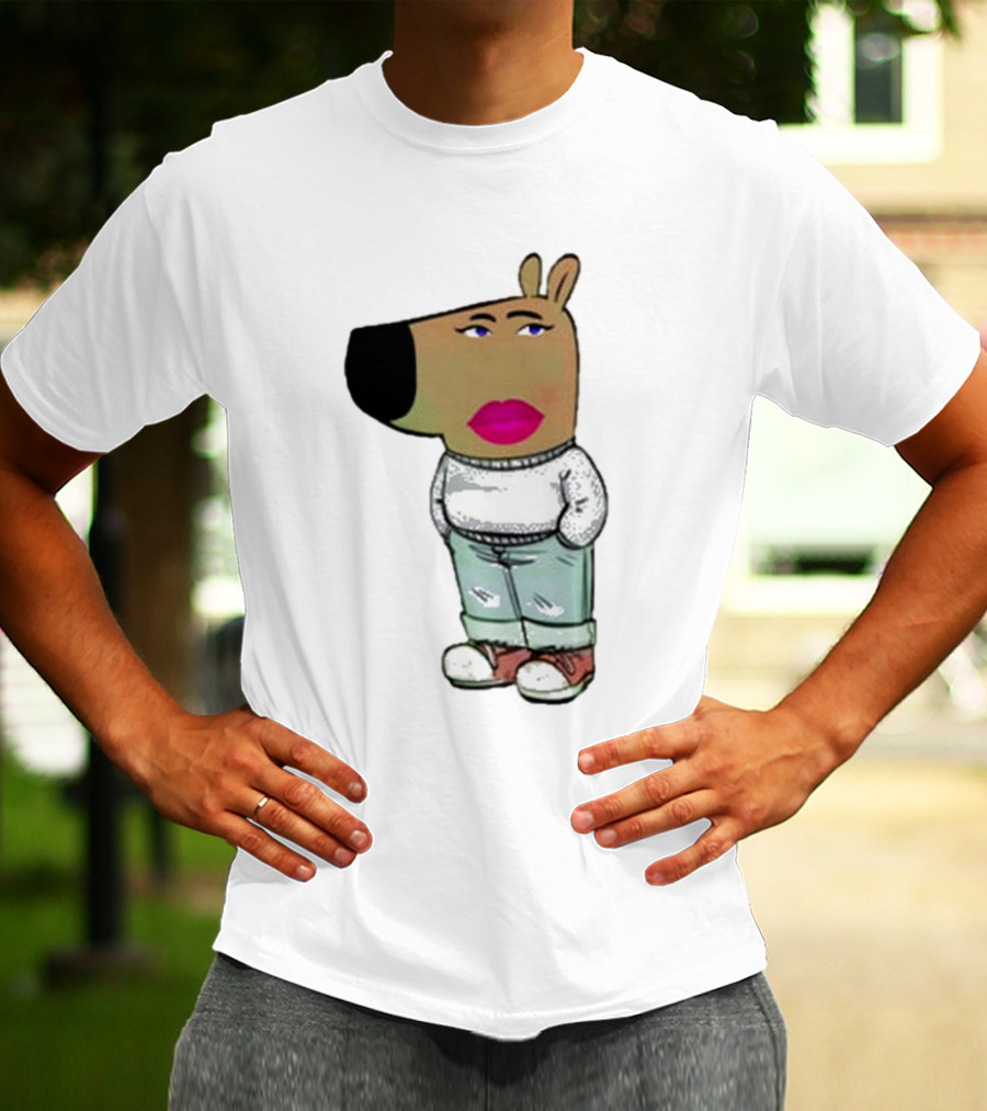 I’m Just A Chill Girl With Cartoon Dog Figure T-Shirt