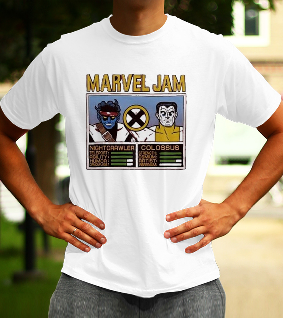 Marvel Jam Nightcrawler Colossus Teleport Agility Strength Osmium T-Shirt