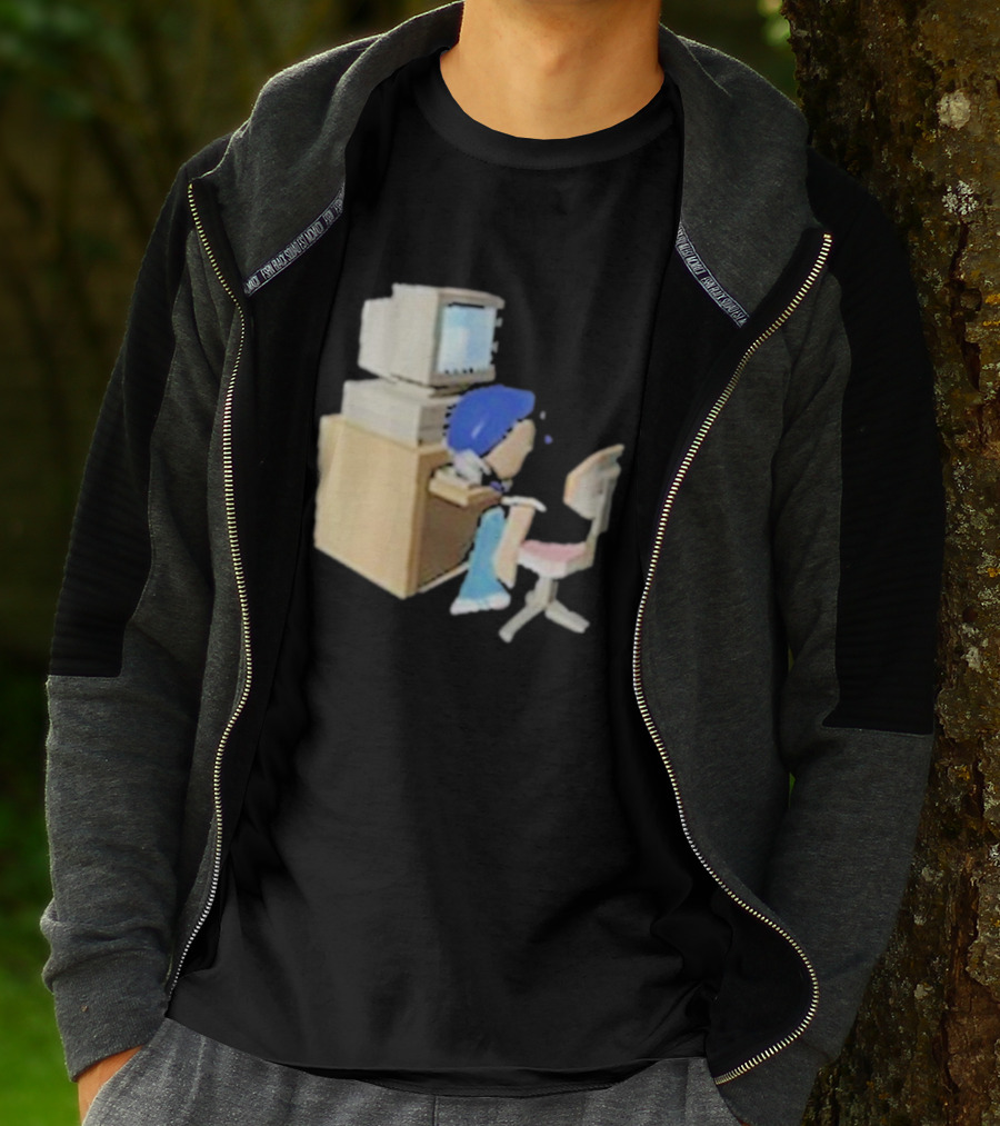 Nikki Carreon Internet Fatigue Vintage Computer Cartoon Figure T-Shirt