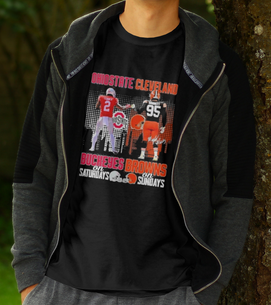 Ohio State Cleveland Buckeyes Browns On Saturdays On Sundays T-Shirt