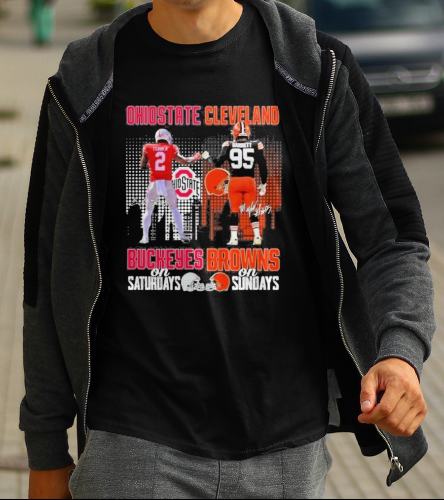 Ohio State Cleveland Buckeyes Browns On Saturdays On Sundays T-Shirt