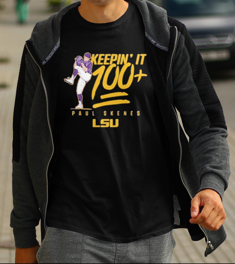 Keepin’ It 100+ Paul Skenes LSU Baseball T-Shirt