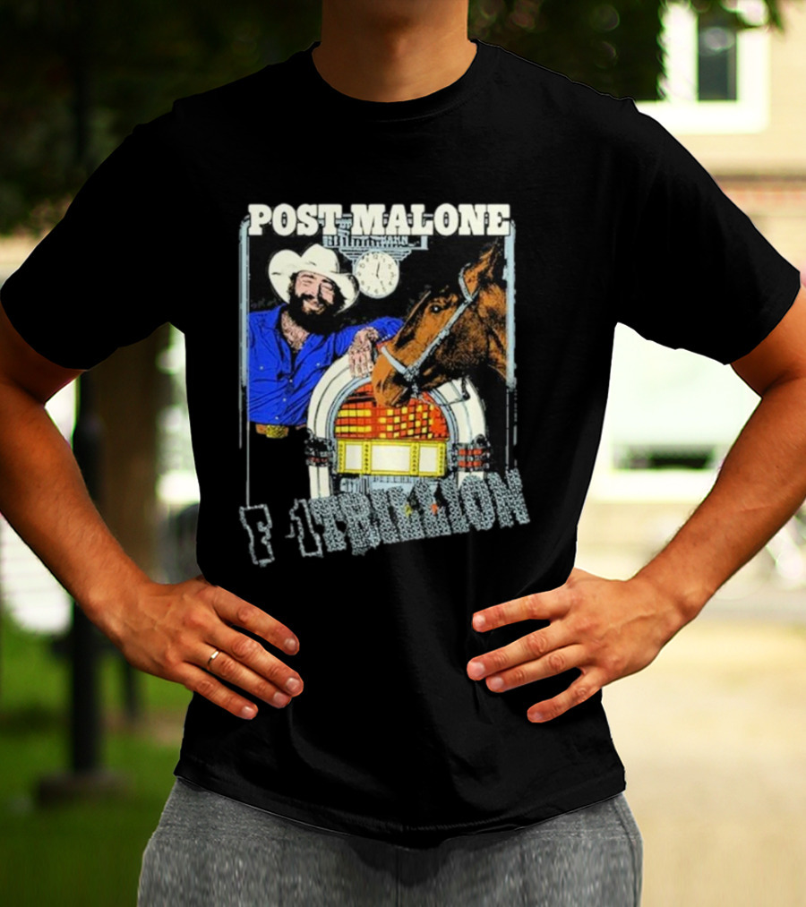 Post Malone F-1 Trillion Juke Box Cowboy And Horse Scene T-Shirt