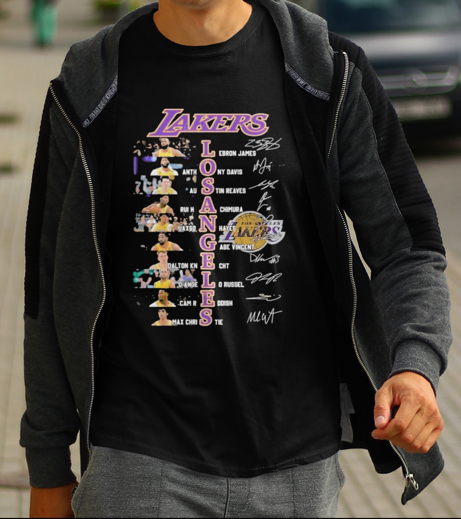 Lakers Los Angeles Signature LeBron James Anthony Davis Austin Reaves Rui Hachimura Hayes Vincent Kn CHT Russell D'Lo Christie T-Shirt