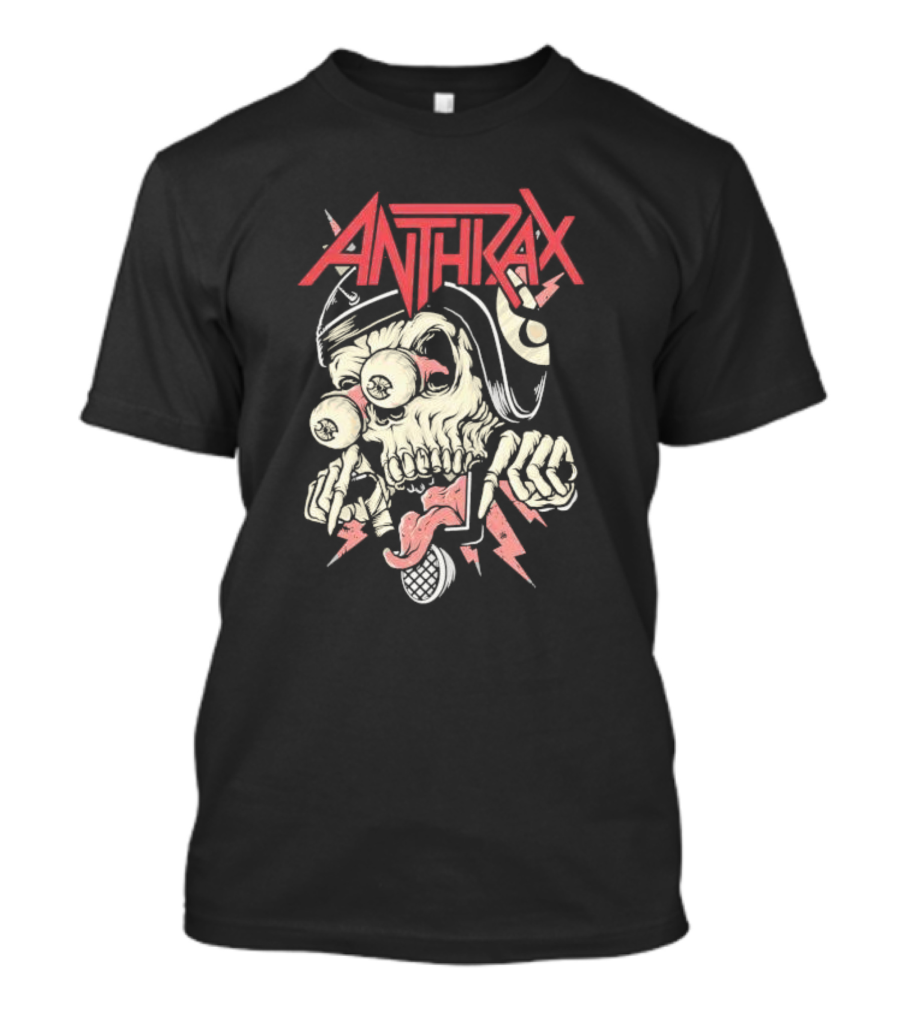 Anthrax Skull With Exploding Eyes And Microphone T-Shirt