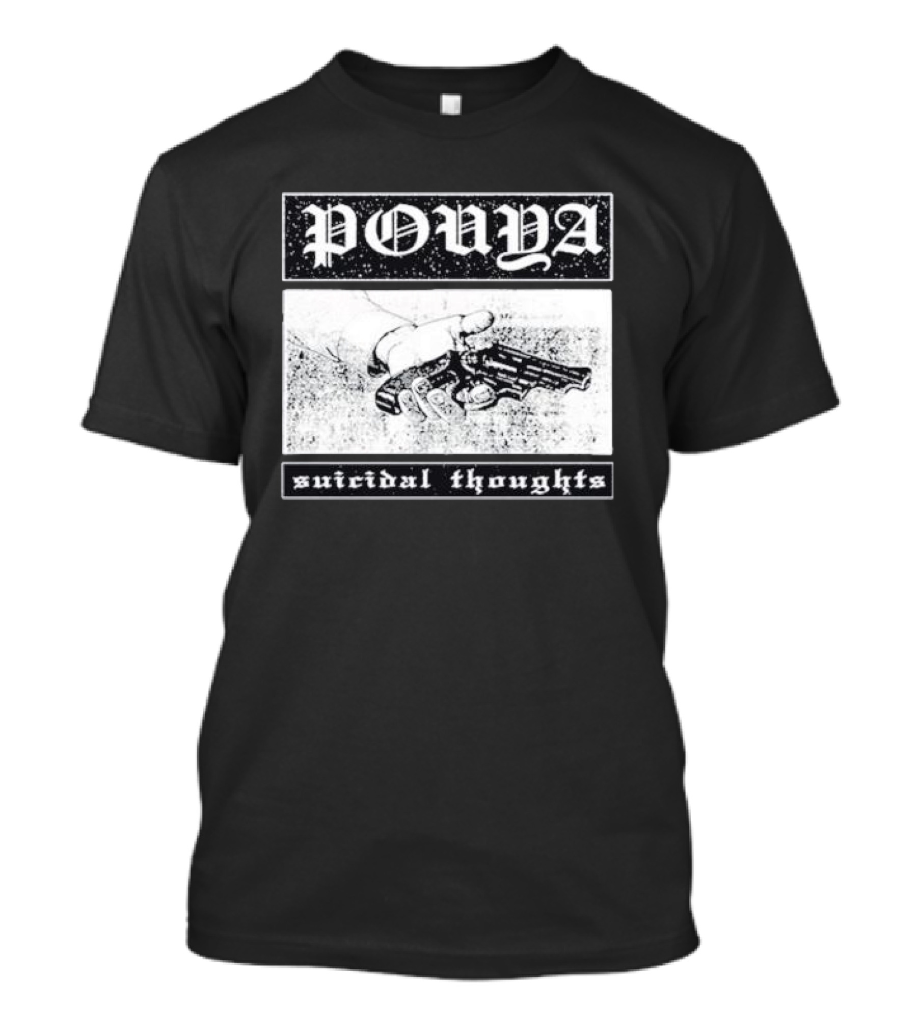 Pouya Suicidal Thoughts Hand Holding Gun T-Shirt