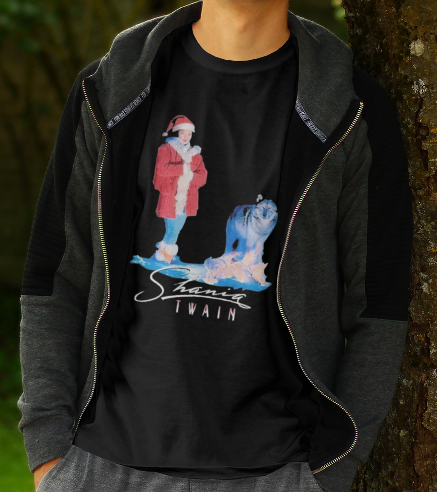 Shania Twain Holiday Santa Suit And Wolf T-Shirt