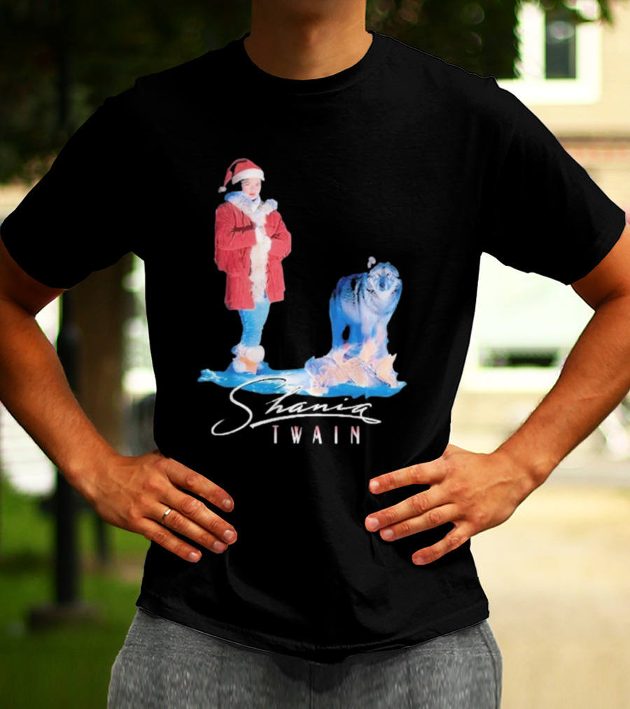 Shania Twain Holiday Santa Suit And Wolf T-Shirt