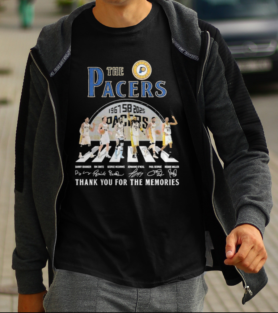 The Pacers 1967-2025 Thank You For The Memories Danny Granger Rik Smits George McGinnis Jermaine O'Neal Paul George Reggie Miller T-Shirt