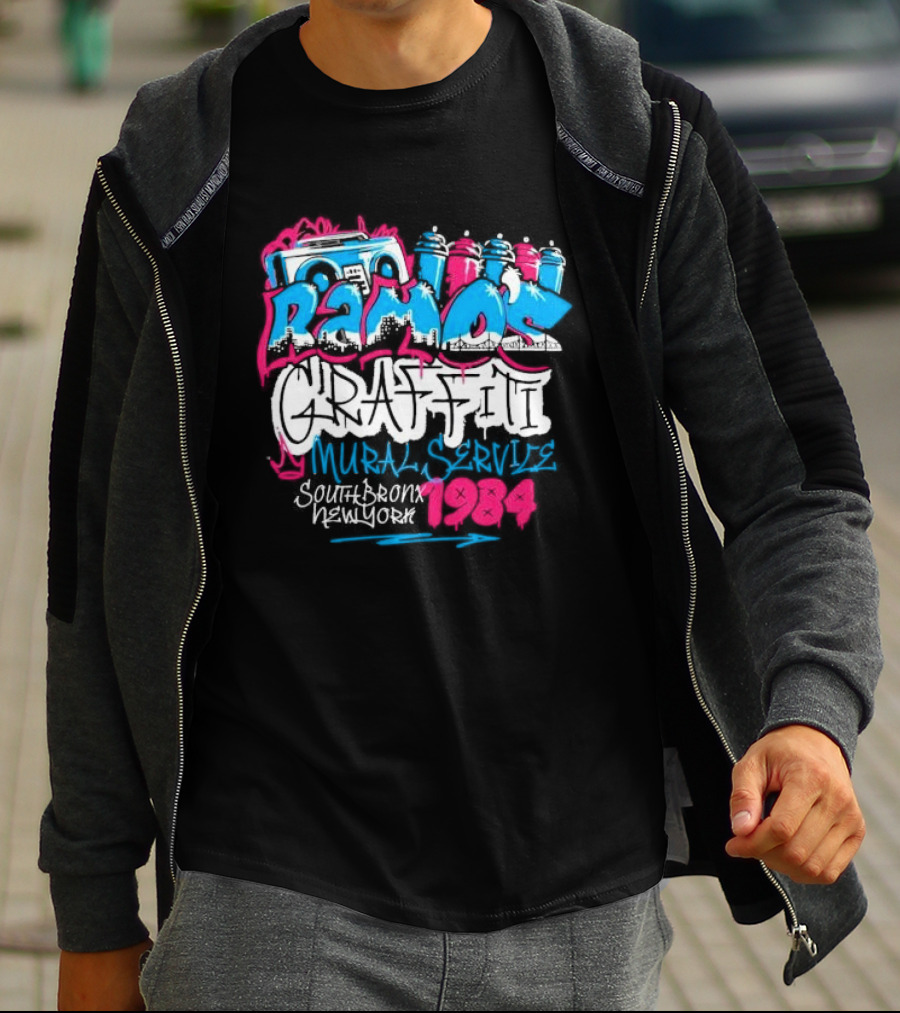 Ramos Graffiti Mural Service South Bronx New York 1984 T-Shirt