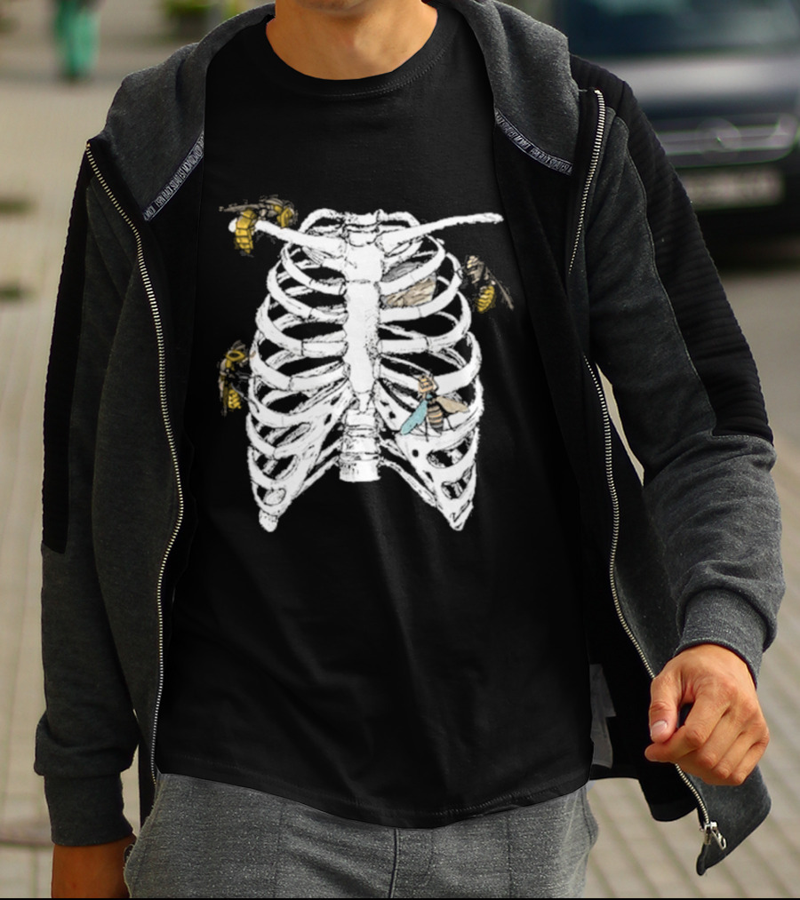 Happenstance Haven His Ribcage With Hornets Nest Inside T-Shirt