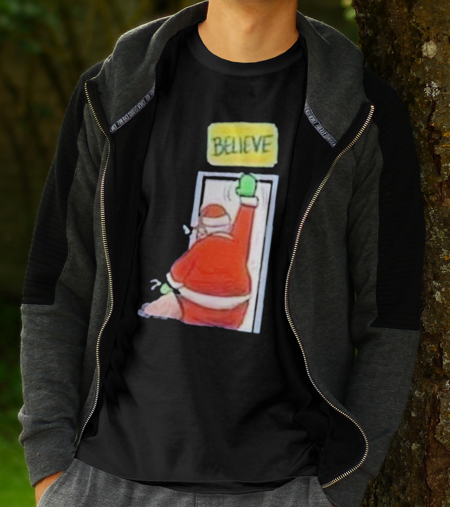 Santa Ted Lasso Believe Christmas Holiday Image T-Shirt