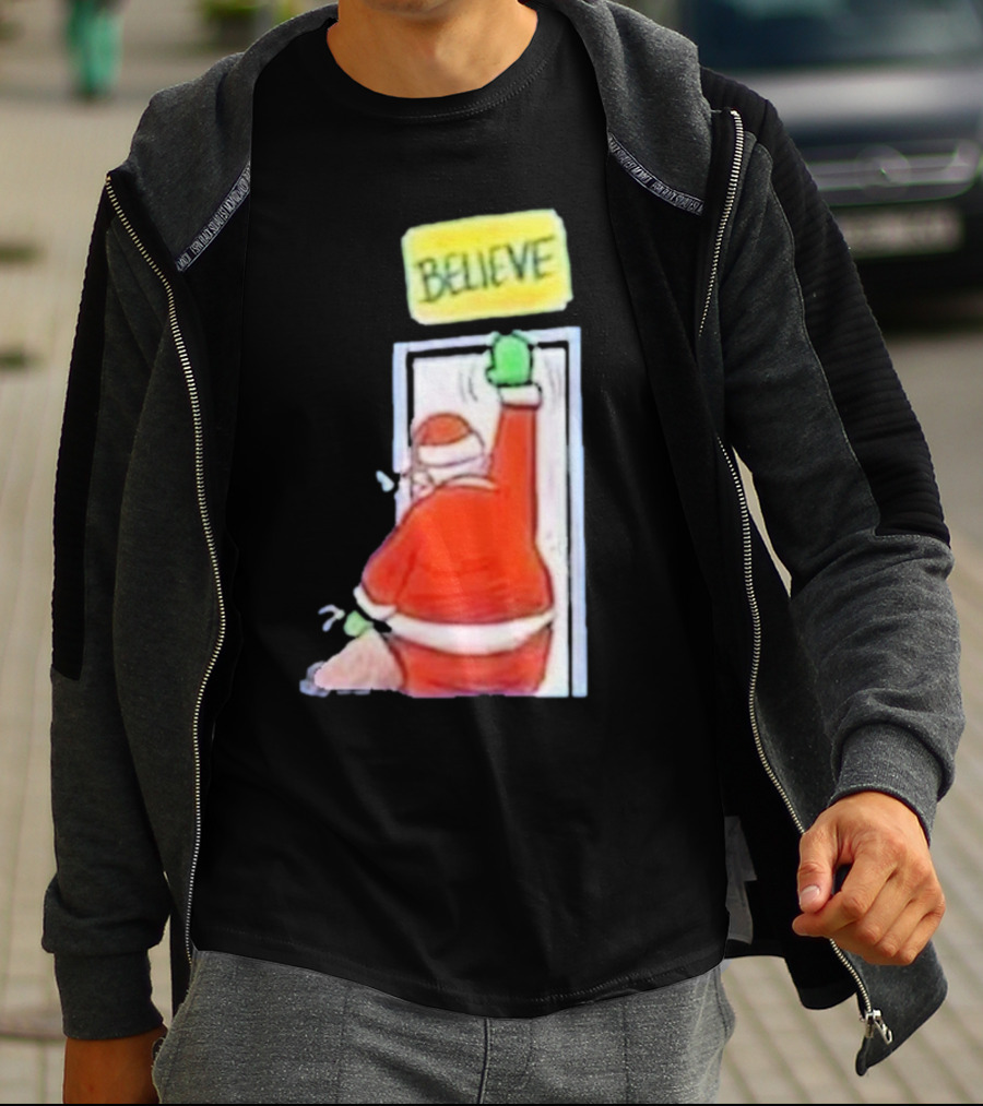 Santa Ted Lasso Believe Christmas Holiday Image T-Shirt