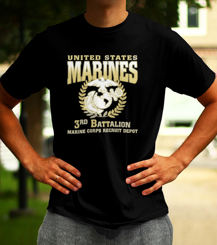 United States Marines 3rd Battalion Marine Corps Recruit Depot Emblem T-Shirt