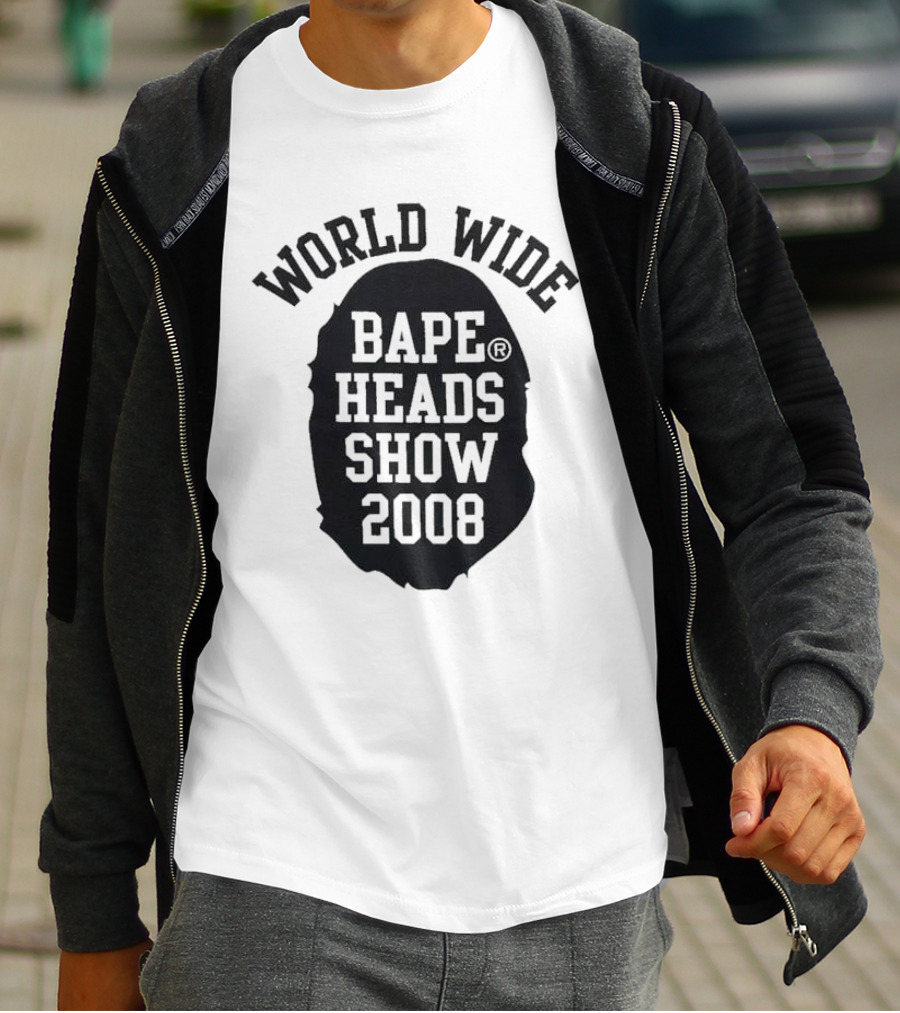 World Wide Bape Heads Show 2008 Black Ape Head T-Shirt
