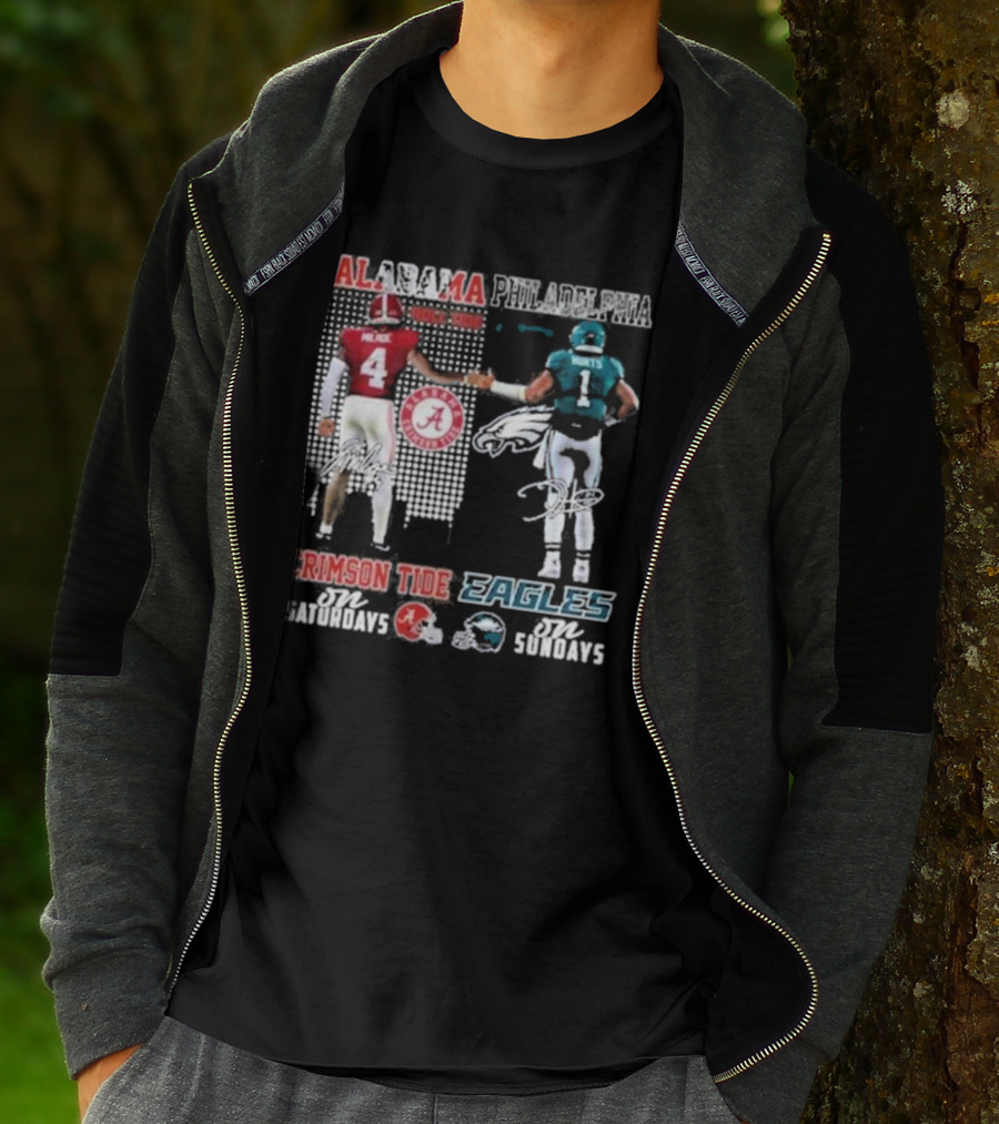 Alabama Crimson Tide Saturdays Philadelphia Eagles Sundays Signature T-Shirt