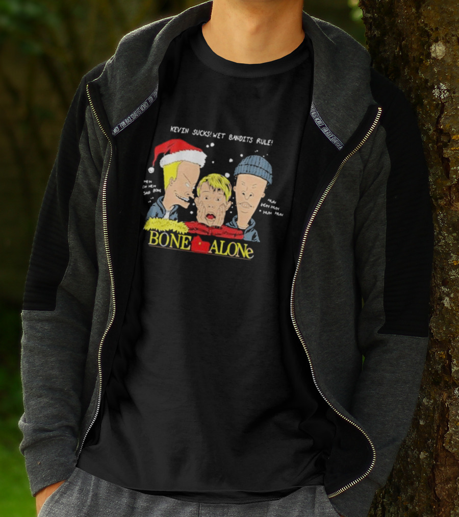 Beavis And Butthead Kevin Sucks Wet Bandits Rule Bone Alone Christmas T-Shirt