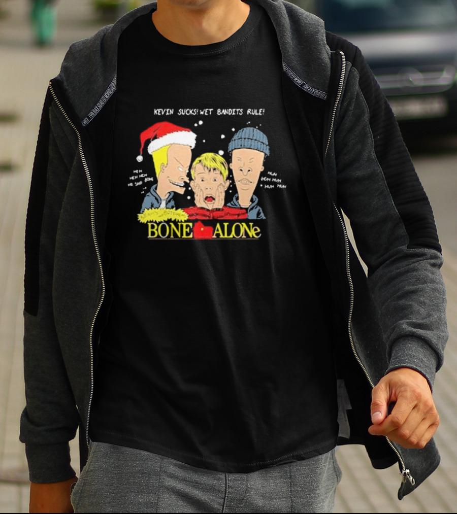 Beavis And Butthead Kevin Sucks Wet Bandits Rule Bone Alone Christmas T-Shirt