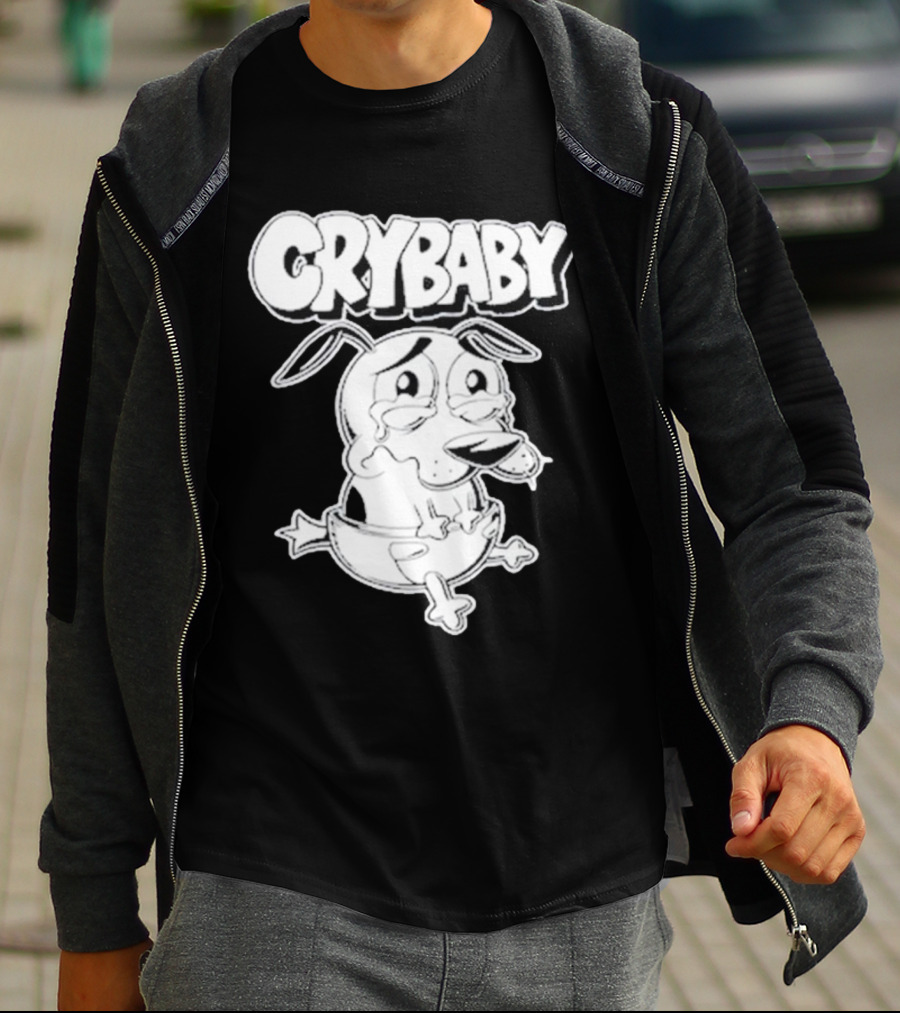 CRYBABY Cartoon Dog Character Large T-Shirt