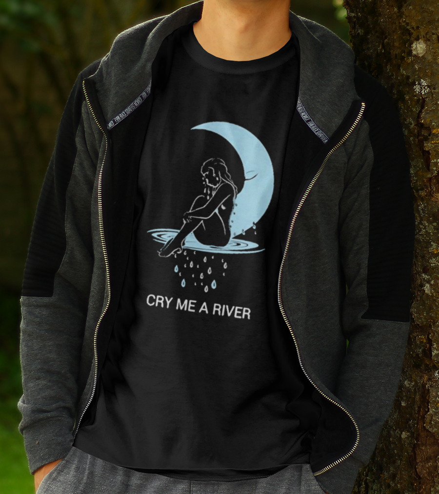 Sean Robinson Cry Me A River Sitting Figure Moon And Water Droplets T-Shirt