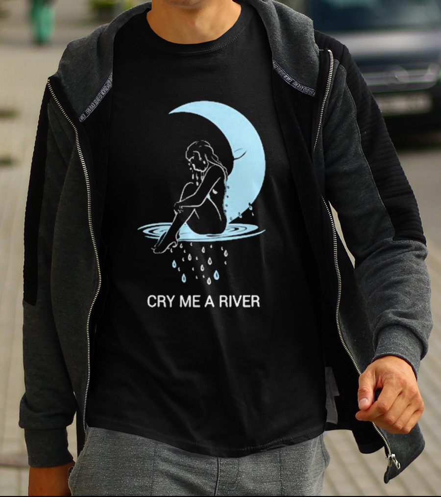 Sean Robinson Cry Me A River Sitting Figure Moon And Water Droplets T-Shirt