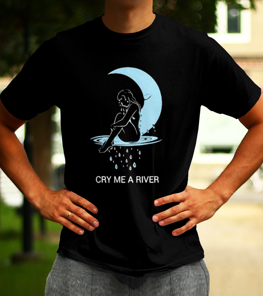 Sean Robinson Cry Me A River Sitting Figure Moon And Water Droplets T-Shirt
