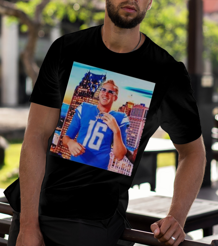 Iced Out Jared Goff Detroit Skyline Football Fashion T-Shirt
