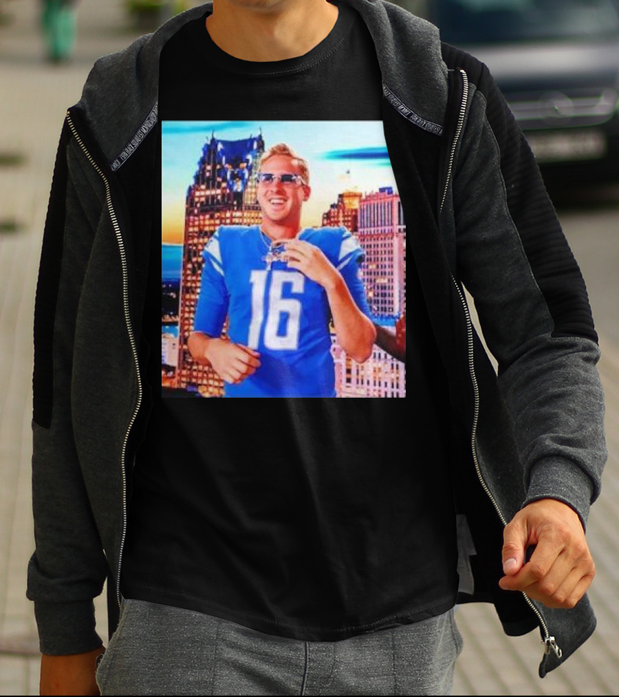 Iced Out Jared Goff Detroit Skyline Football Fashion T-Shirt